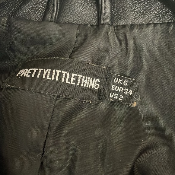 UWOT PrettyLittleThing Cropped Leather Jacket - Picture 3 of 6